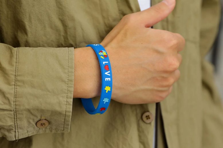 Blue autism silicone wristband bracelets for men women (3)