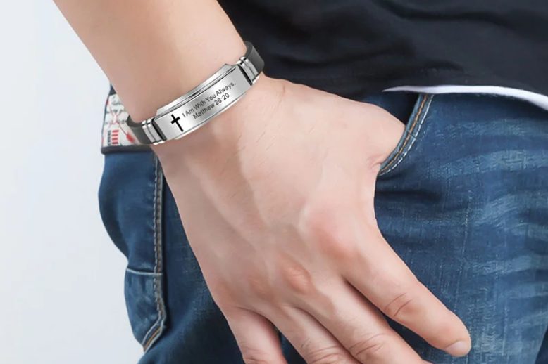 Cross jesus scripture quote bracelet christian silicone wristband (4)