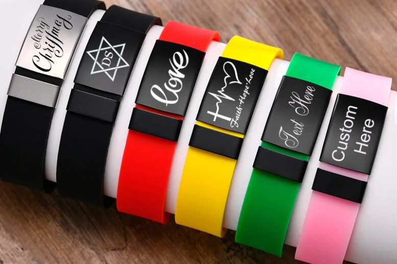 Custom engrave blank length adjustable silicone wristband (1)