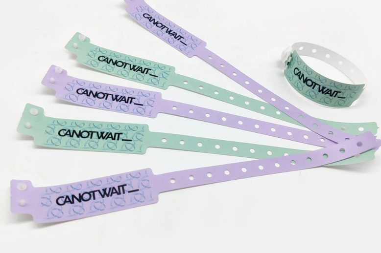 Factory price custom printed logo waterproof plastic wristband (6)