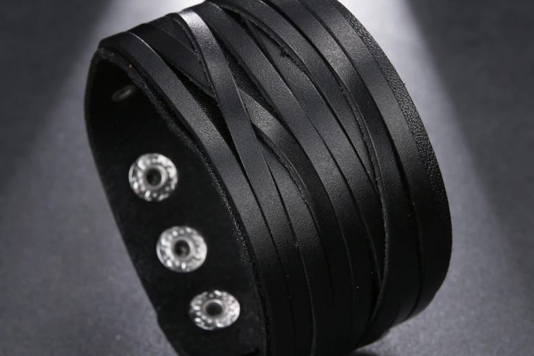 Fashion jewelry vintage handmade weave leather wristband (4)