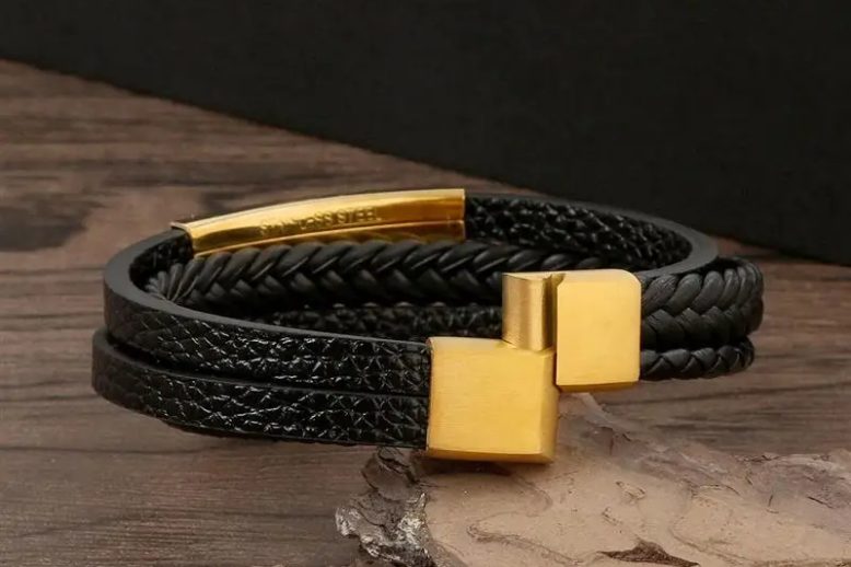 Fashion new style man jewelry wholesale leather wristband (4)