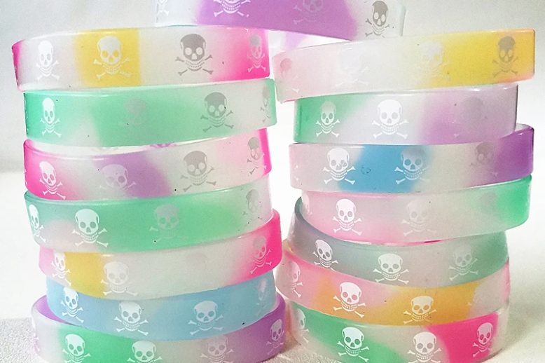 Fashionable silicone sport skull bracelet silicone wristband (6)