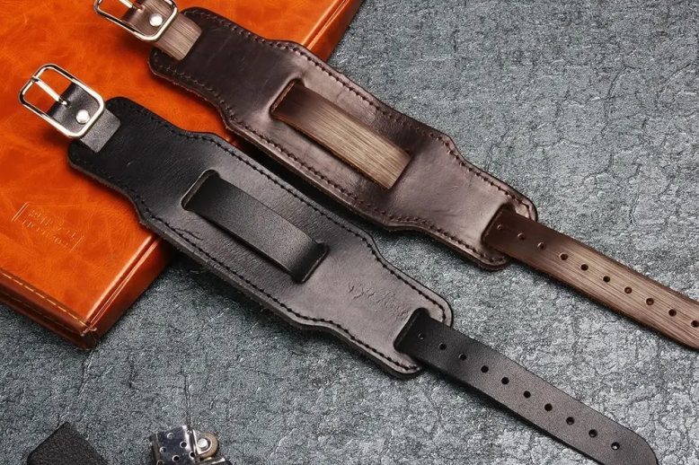 Leather cowhide bracelet high quality unisex retro wristband (1)