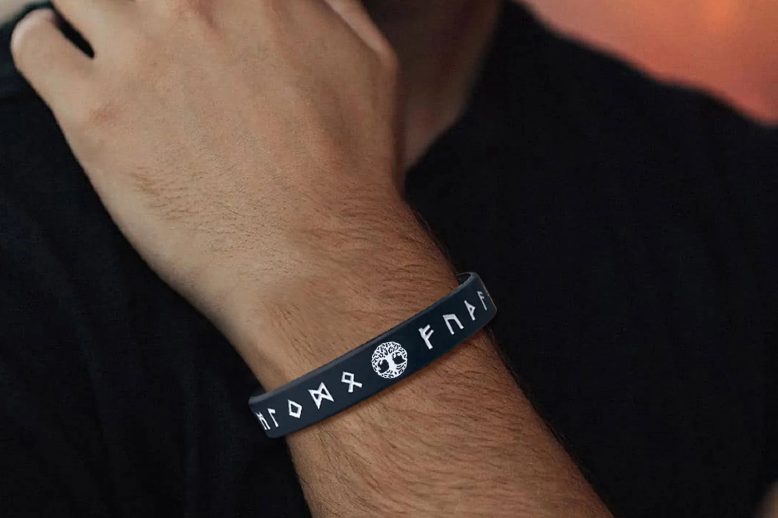 Mens tree of life bracelets soft runes silicone wristband (2)