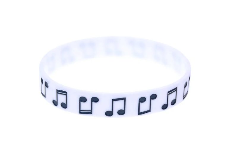 Music note adult silicone rubber wristband (3)