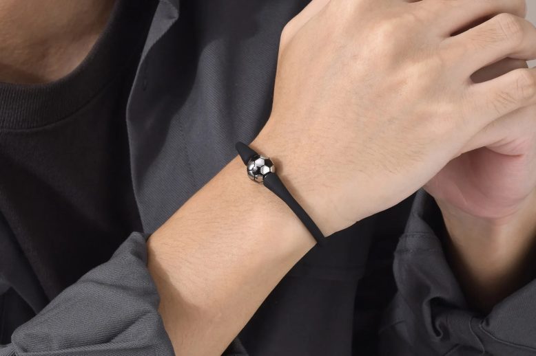 Silicone round football baseball decor fashion wristband (5)