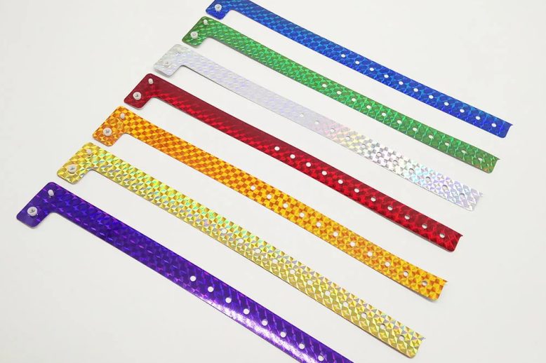 Waterproof festival hologram bracelets glitter plastic wristband (1)