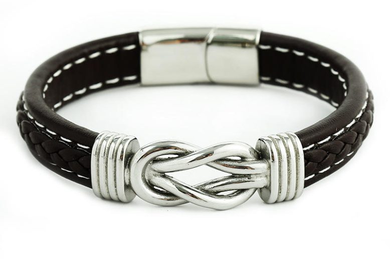Men new arrival vintage leather bracelets punk wristband (4)