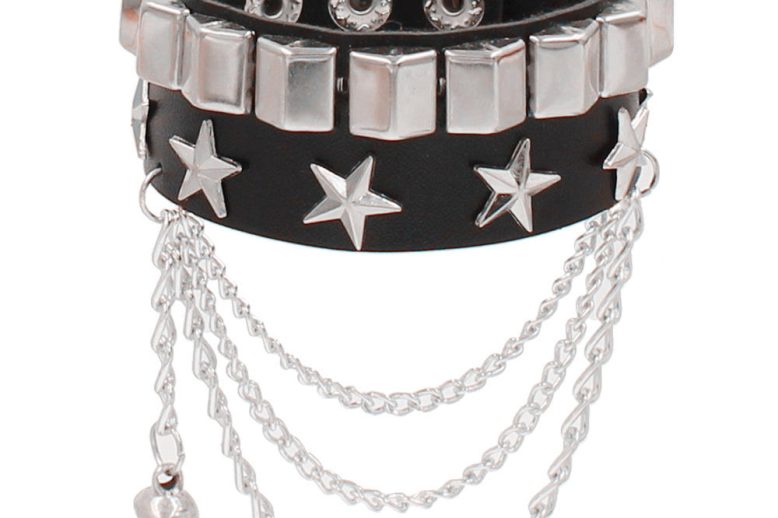 New punk gothic rivet wrap bracelet leather wristband (1)